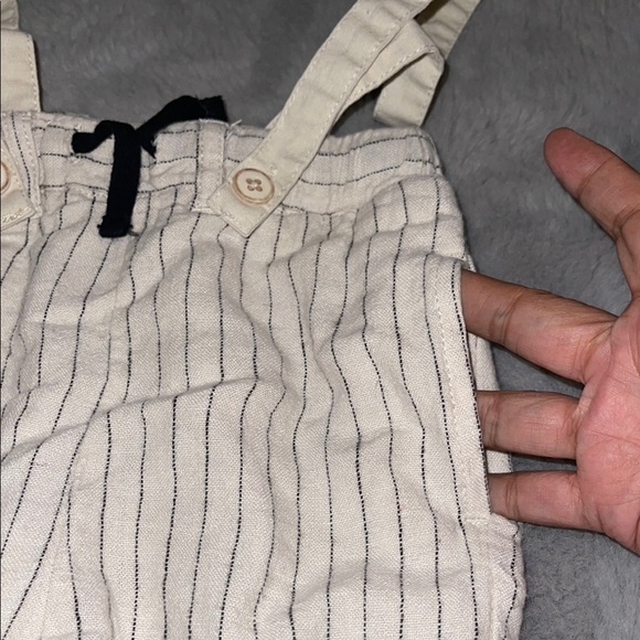 Zara Striped Kids Pants Suspenders Overalls Sz 18/24M - Picture 7 of 7